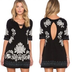 Free People Talia Black Combo Pocket Top